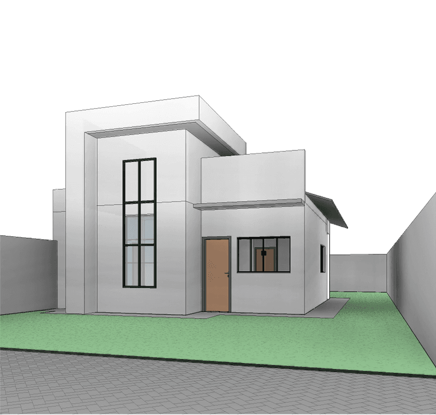Render 3D — Casa 55,94m²
