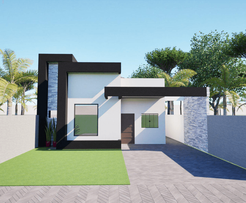 Render 3D — Casa 63,95m²