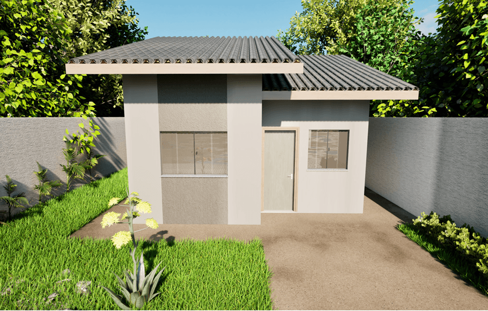 Render 3D — Casa 50,14m²