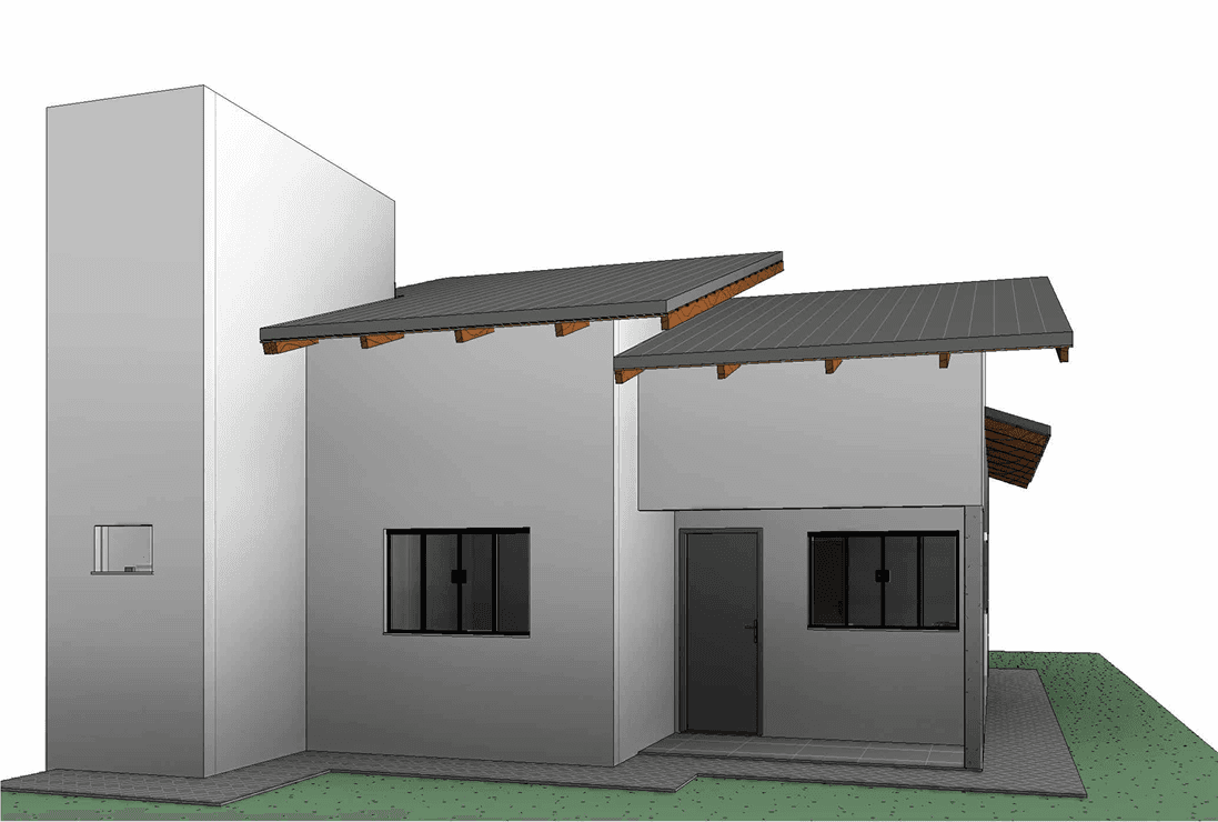 Render 3D — Casa 68,33m²